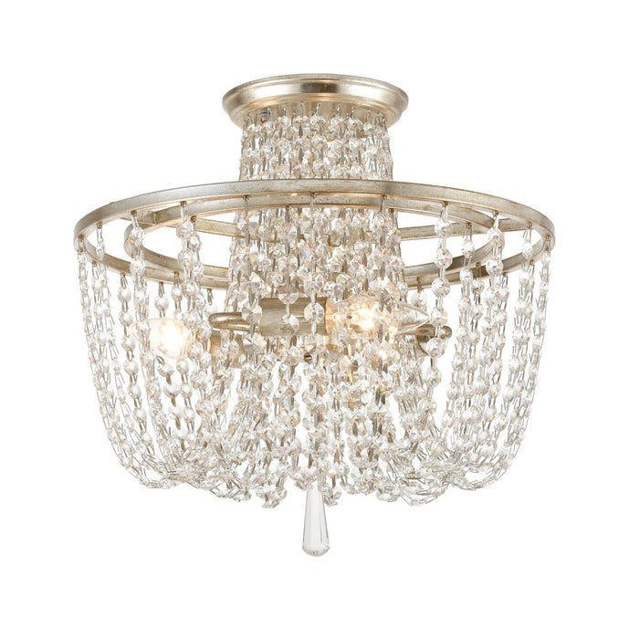 Arcadia 3 Light Antique Silver Semi Flush Mount