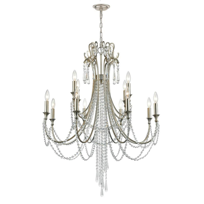 Arcadia 12 Light Antique Silver Chandelier