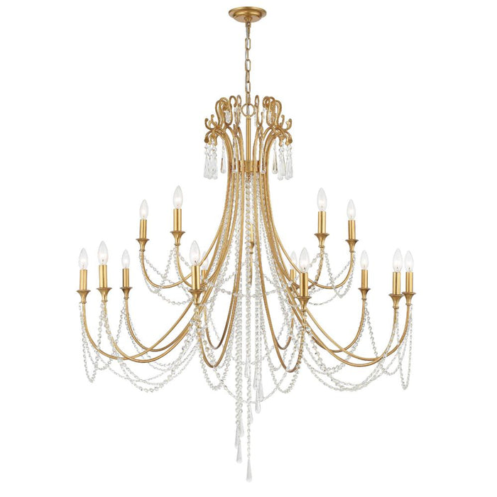 Arcadia 15 Light Antique Gold Chandelier