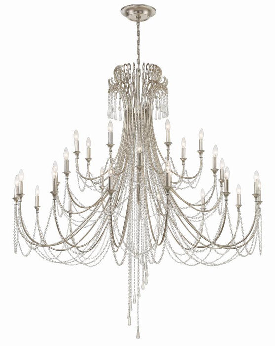 Arcadia 28 Light Antique Silver Chandelier