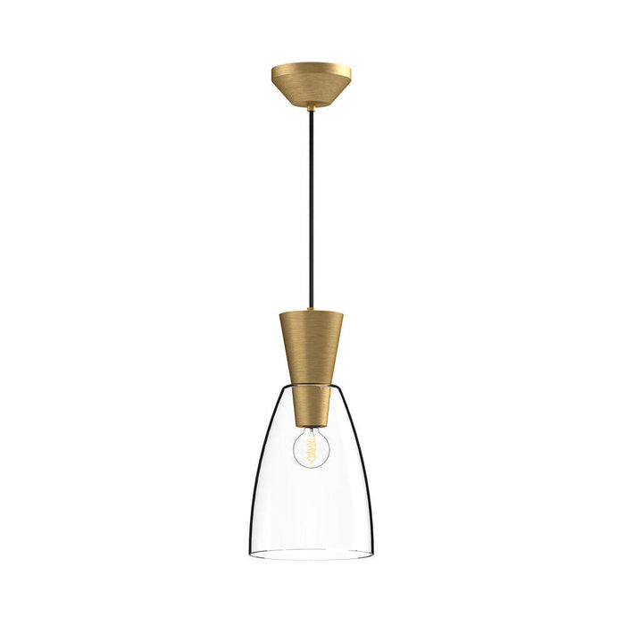 Arlo 7-in Brushed Gold/Clear Glass 1 Light Pendant