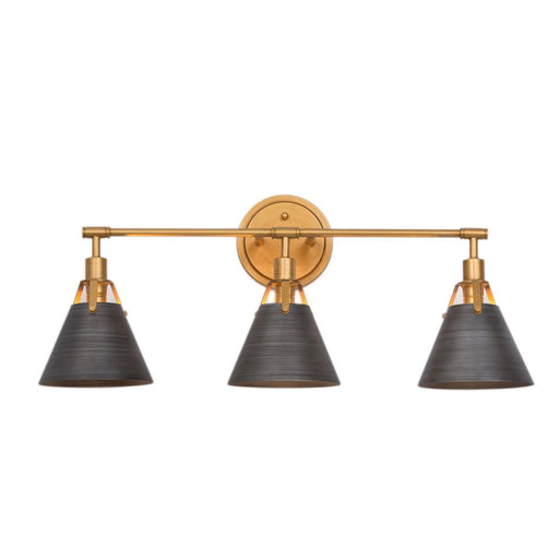 Ives 3-Light Black and Gold Vanity Light