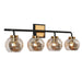 Rafflesia 4-Light Black and Brass Vanity Light