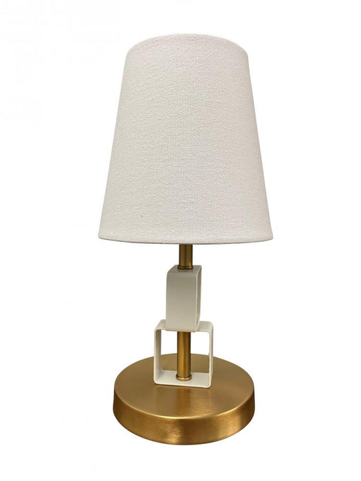 Bryson Mini Weathered Brass And White Accent Lamp