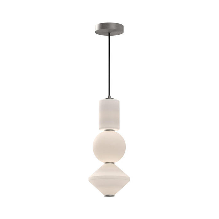 Bijou 8-in Brushed Nickel/Opal Matte Glass LED Pendant
