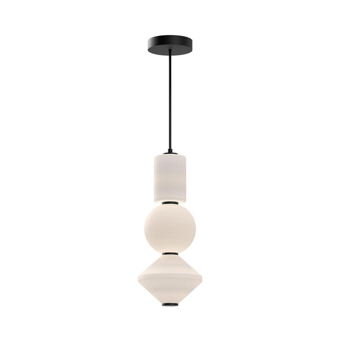 Bijou 8-in Matte Black/Opal Matte Glass LED Pendant