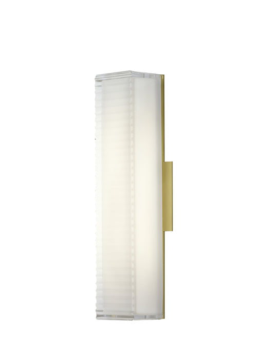 1-Light Matte Brass LED Wall Sconce With A Clear Frosted Glass Shade