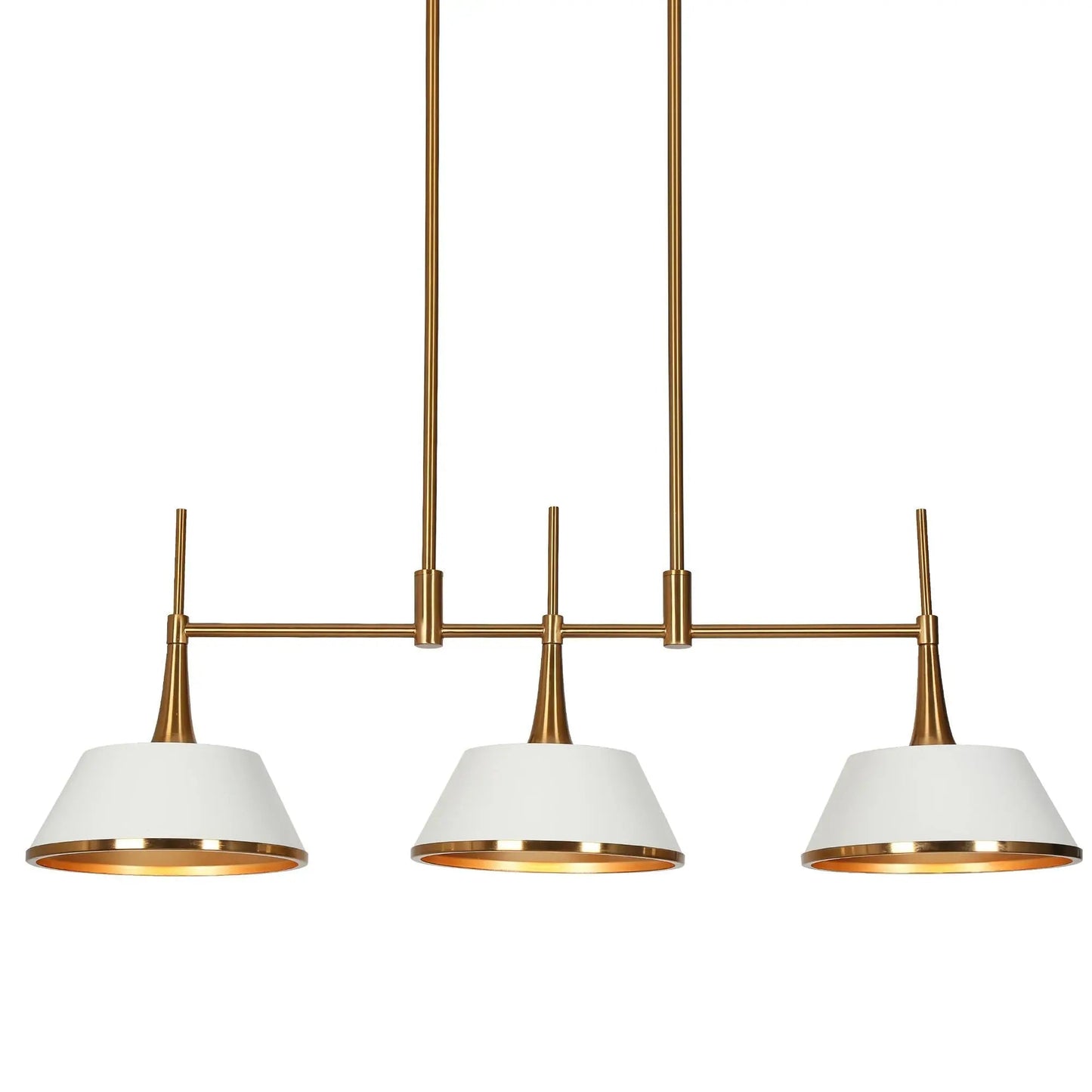Idaikos 3-Light 34.5-in White&Gold Modern Linear Kitchen Island Light