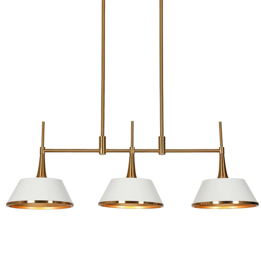 Idaikos 3-Light 34.5-in White&Gold Modern Linear Kitchen Island Light