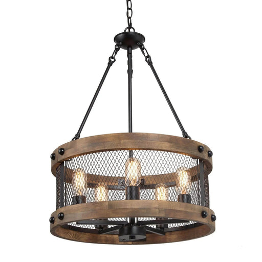 Brook 5-Light Wood Drum Shape Chandelier 269.99