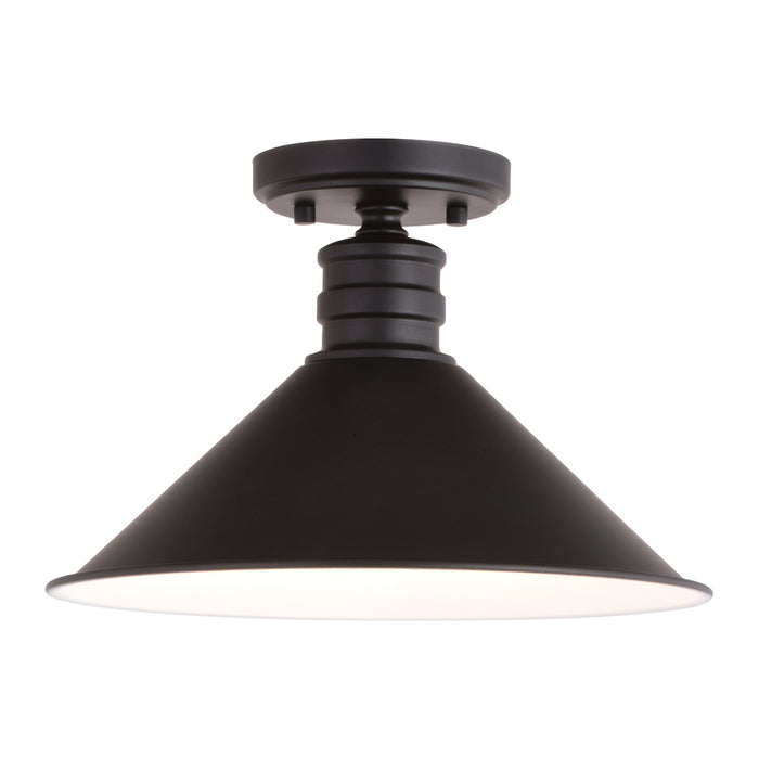 Akron 12-in. 1 Light Semi-Flush Mount Oil Rubbed Bronze and Matte White