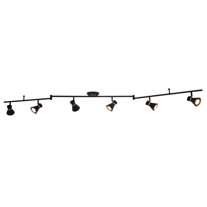 Alto 6 Light LED Directional Light Matte Black and Satin Brass