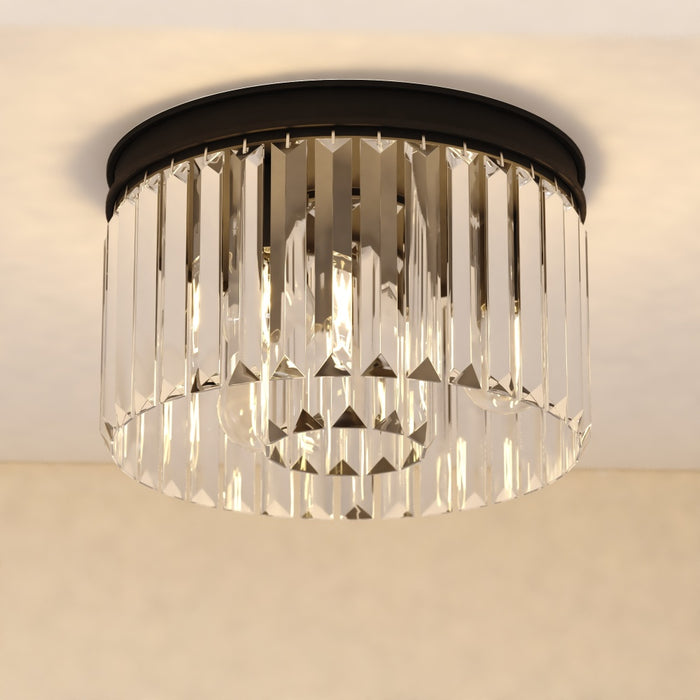 Allerton 12-in. W 3 Light Flush Mount Matte Black