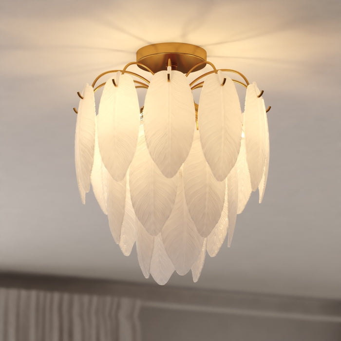 Burbank 13.5-in. W 4 Light Semi-Flush Mount Muted Gold