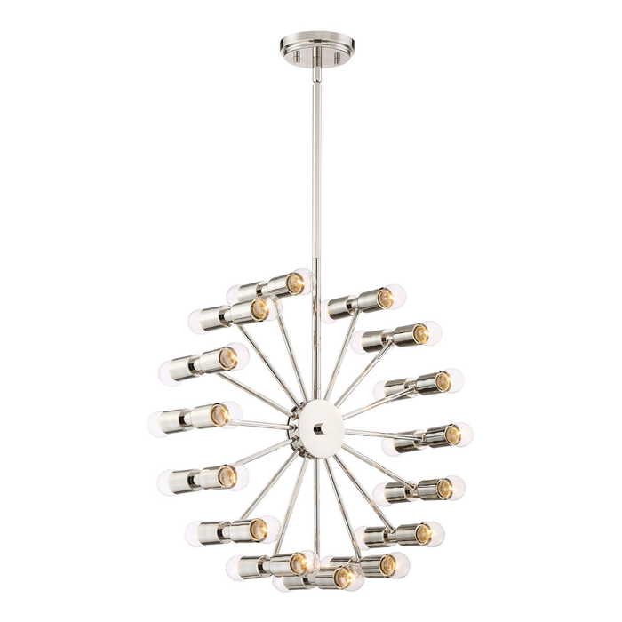 London 21" 30-Light Chandelier in Polished Nickel