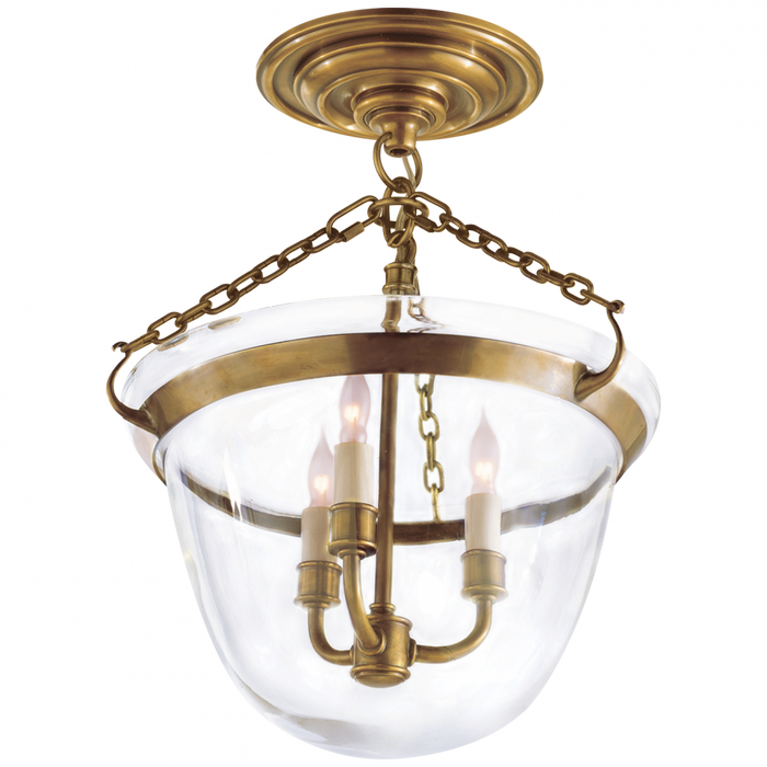 Country Semi-Flush Bell Jar Lantern
