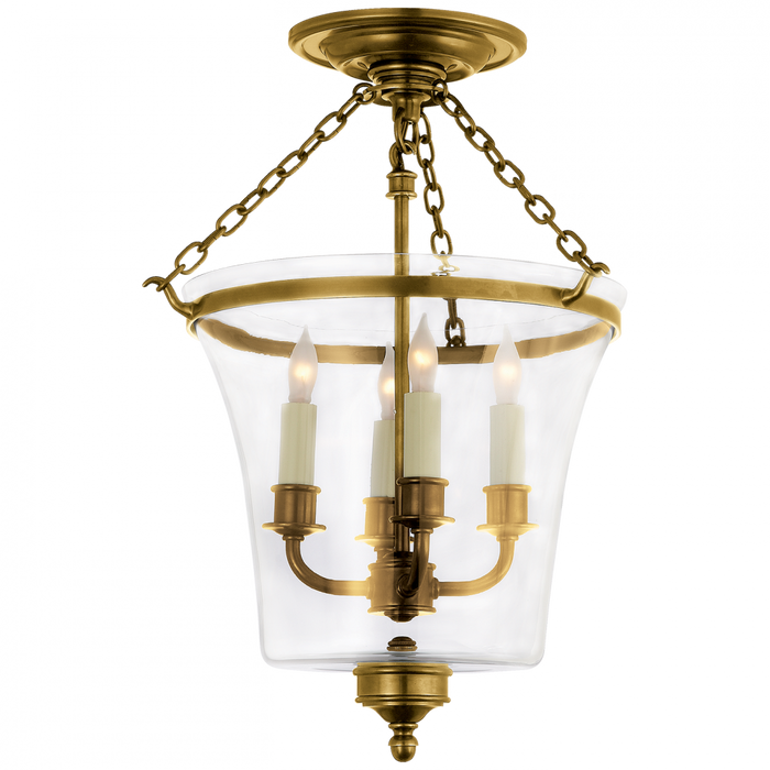 Sussex Semi-Flush Bell Jar Lantern