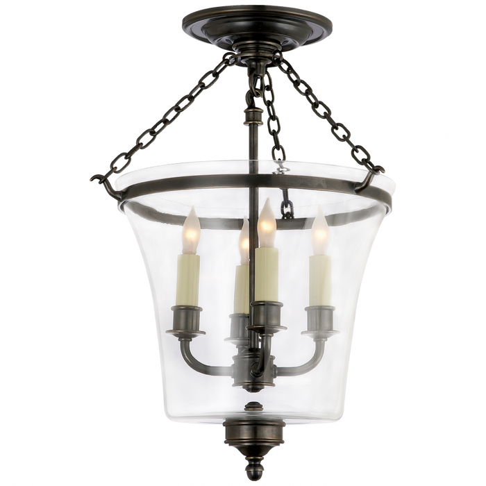 Sussex Semi-Flush Bell Jar Lantern