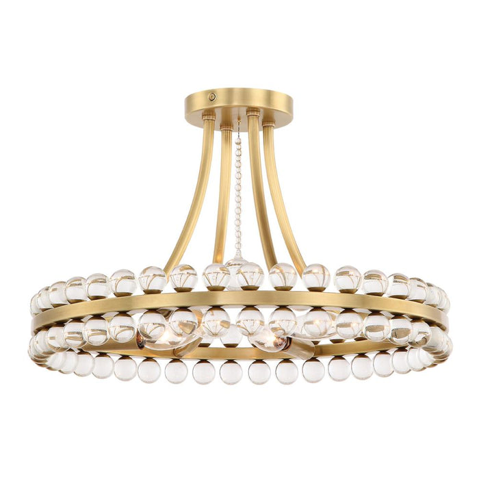 Clover 4 Light Aged Brass Semi Flush Mount