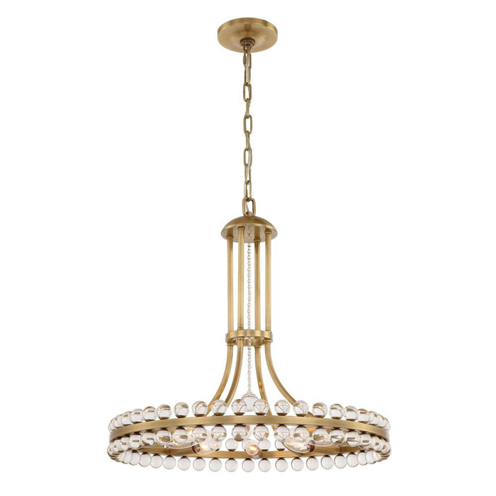 Clover 8 Light Aged Brass Chandelier