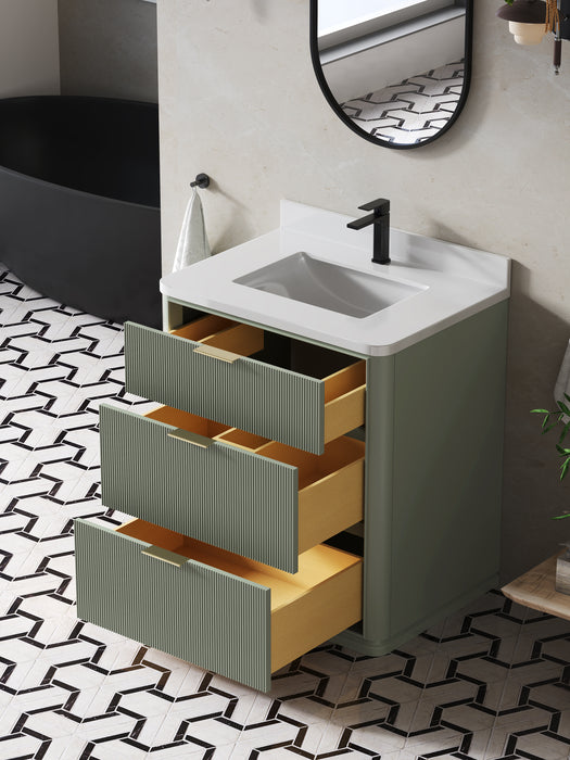 Aria 30" Single Bathroom Vanity With Engineered Stone Top