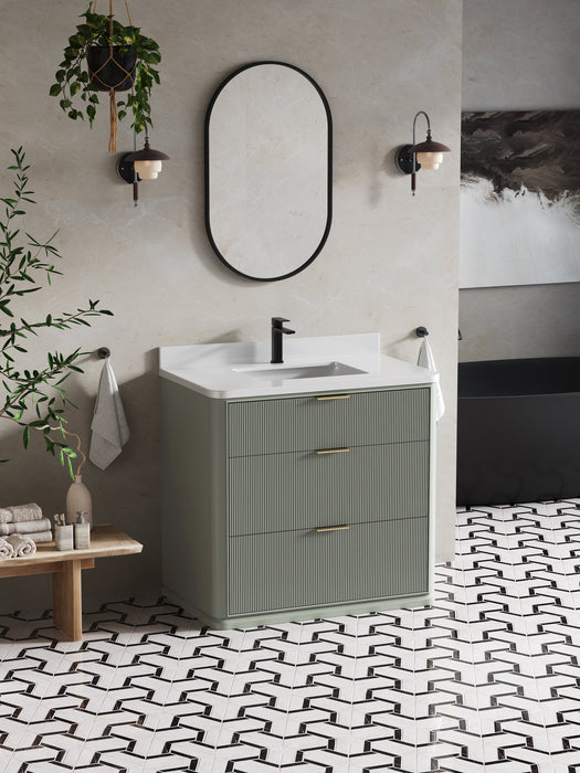 Aria 36" Single Bathroom Vanity With Engineered Stone Top