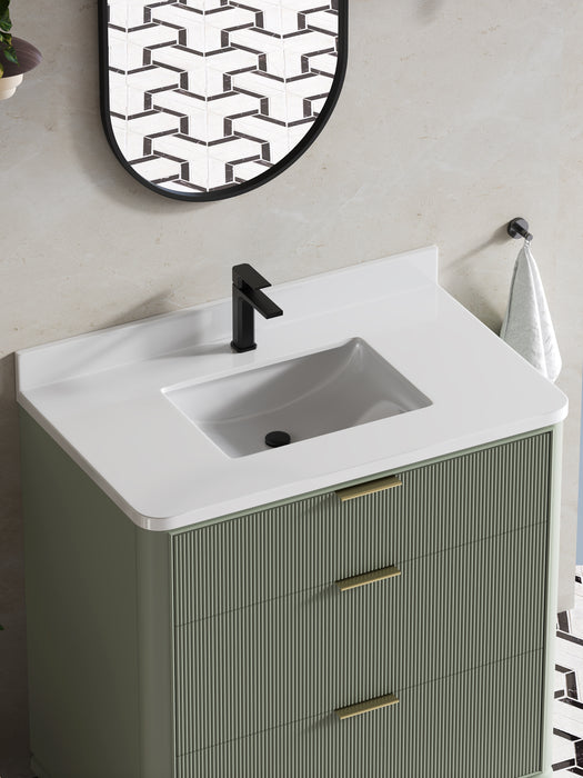 Aria 36" Single Bathroom Vanity With Engineered Stone Top