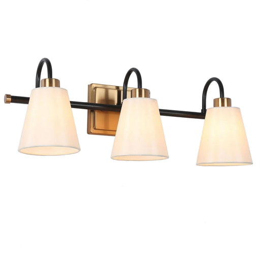 Jacarmellia 3-Light Black and Brass Vanity Light