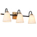 Jacarmellia 3-Light Black and Brass Vanity Light