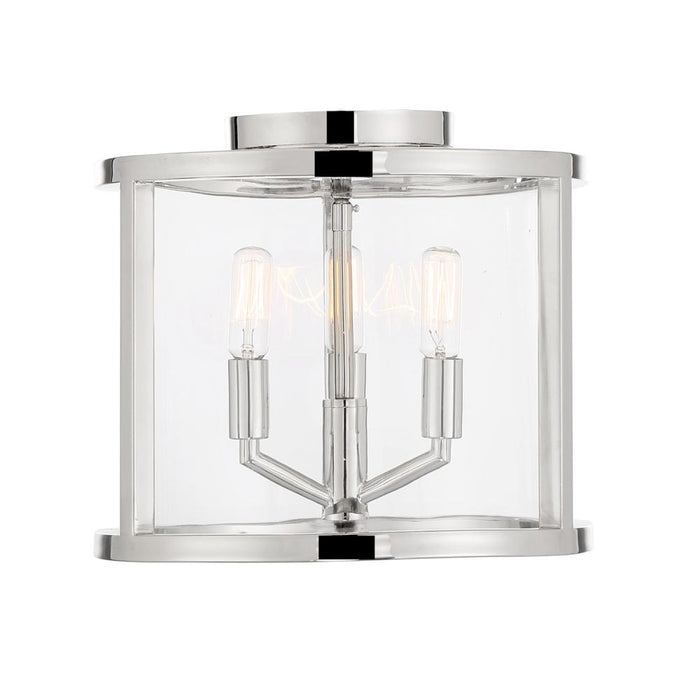 Libby Langdon Devon 3 Light Polished Nickel Semi Flush Mount