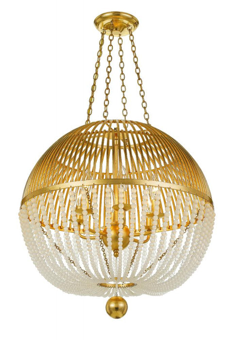 Duval 6 Light Antique Gold Pendant