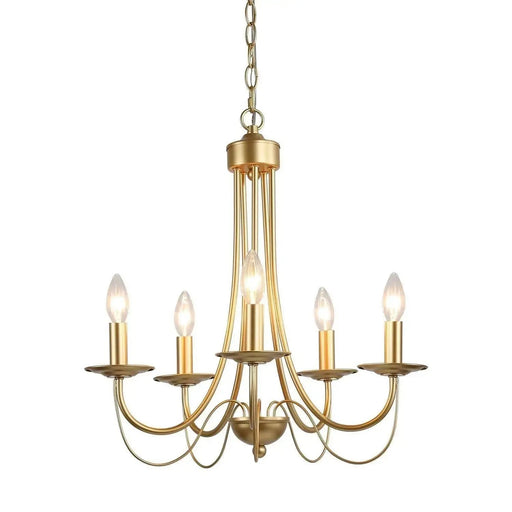 Emily Matte Gold Elegant French Country Chandelier 