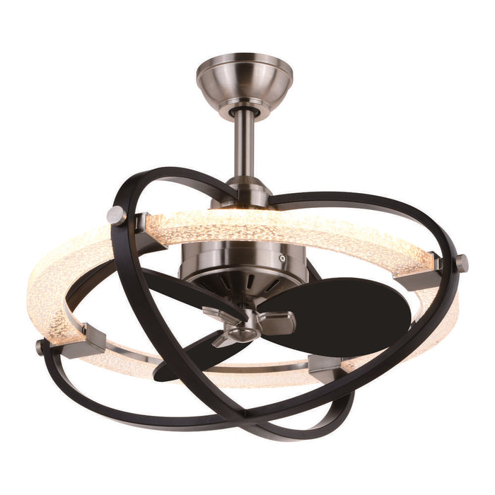 Galileo 22-in. Ceiling Fan Satin Nickel and Black
