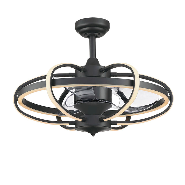 Obvi 22 inch Indoor Ceiling Fan with LED Light Kit - Black with Clear blades