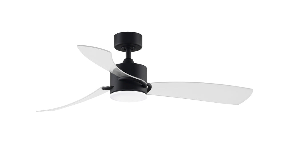 SculptAire 52 inch Indoor/Outdoor Ceiling Fan with LED Light Kit - Black with Clear blades