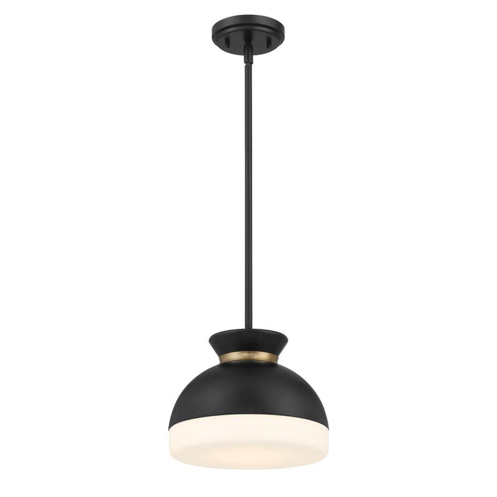 Brian Patrick Flynn Gidget 1 Light Matte Black + Vibrant Gold Mini Pendant