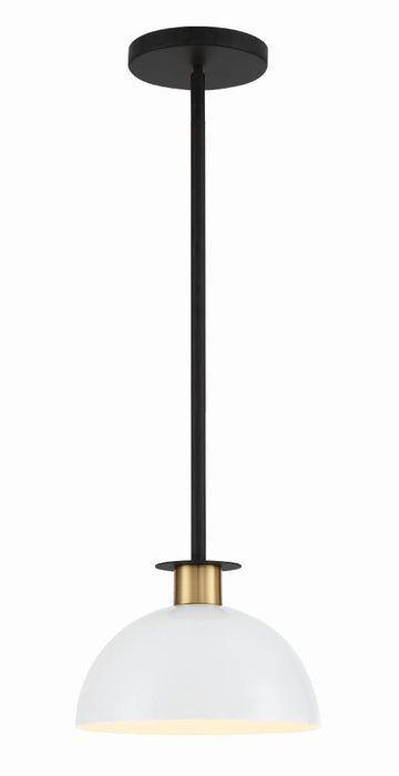 Gigi 1 Light Black + Aged Brass Mini Pendant
