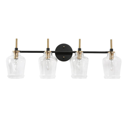Grandiflorus 4-Light Black and Brass Vanity Light
