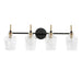 Grandiflorus 4-Light Black and Brass Vanity Light