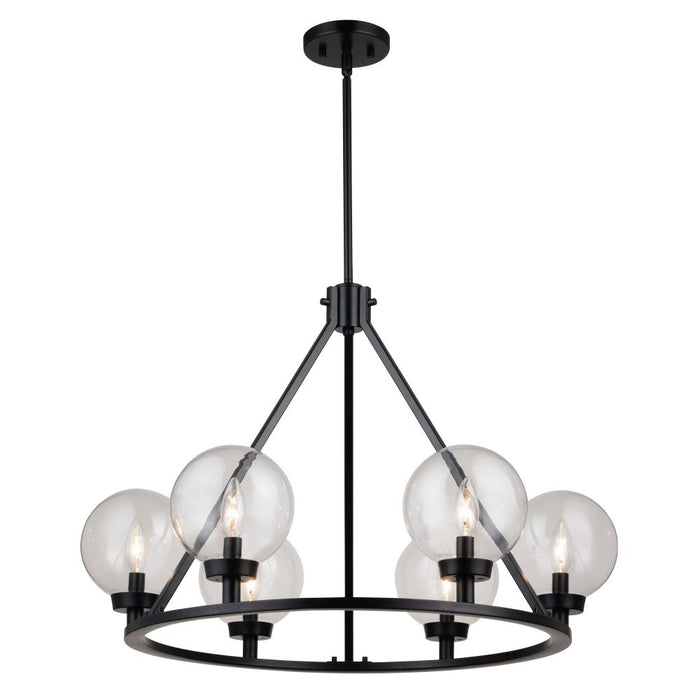 Lander 28.25-in. 6 Light Chandelier Matte Black