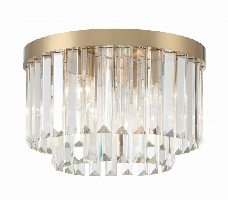 Hayes 4 Light Aged Brass Flush Mount