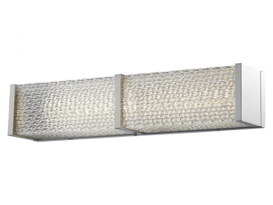 Cermack St. 24"  LED Resctangular  Vanity Bath Bar in Brushed Nickel  with Textured Glass