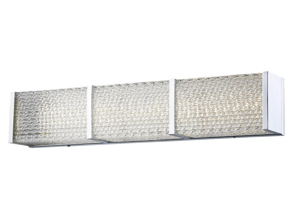 Cermack St. 32"  LED Resctangular  Vanity Bath Bar in Polished Chrome with Textured Glass