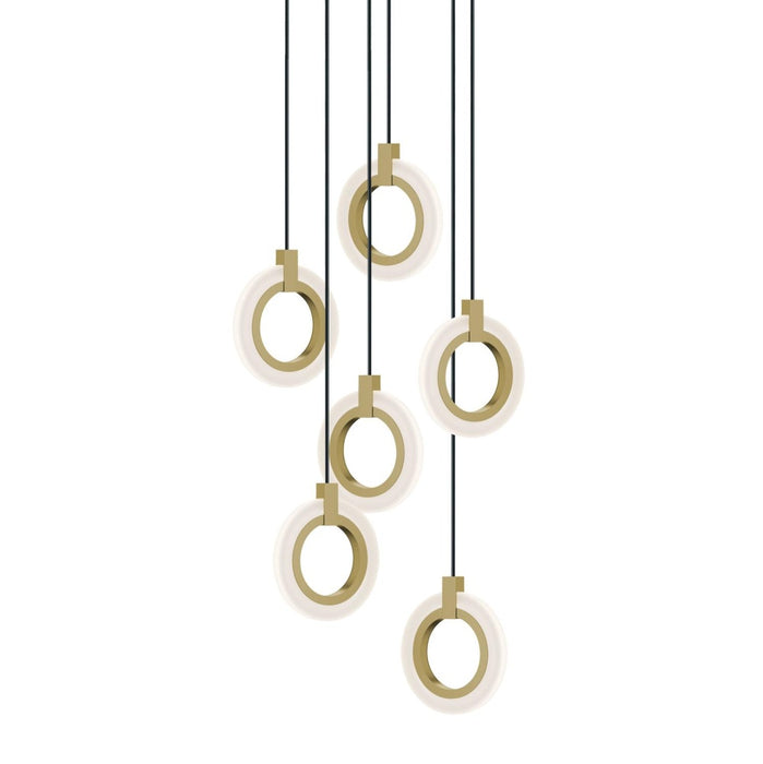 Halo 6 Light Round Pendant, 120V, 108W, 5 CCT, LB