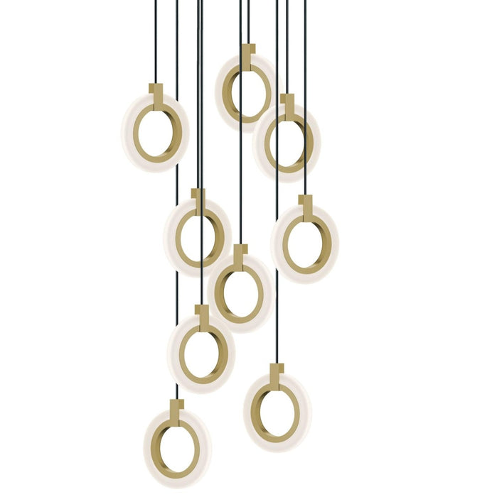 Halo 9 Light Round Pendant, 120V, 162W, 5 CCT, LB