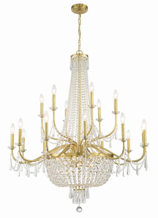 Haywood 22 Light Aged Brass Chandelier
