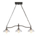 Halision 6-Light 38-in Black Modern Linear Kitchen Island Light