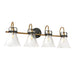 Xylophonist 4-Light Black and Brass Vanity Light
