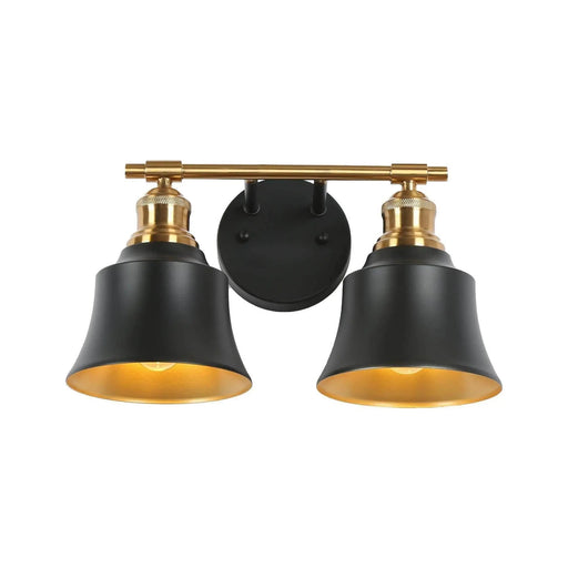 Webanfea 2-Light Black and Gold Vanity Light
