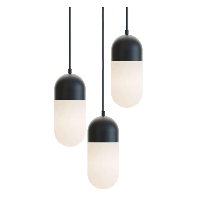 Irvine 3 Light Round Pendant, 120V, 45W, 5 CCT, BK